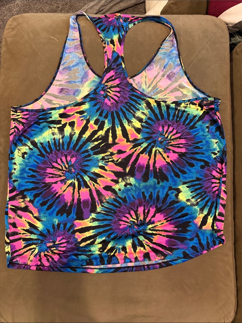 PINK Victoria's Secret Neon Tie-Dye Racerback Tank Top - Picture 4 of 4